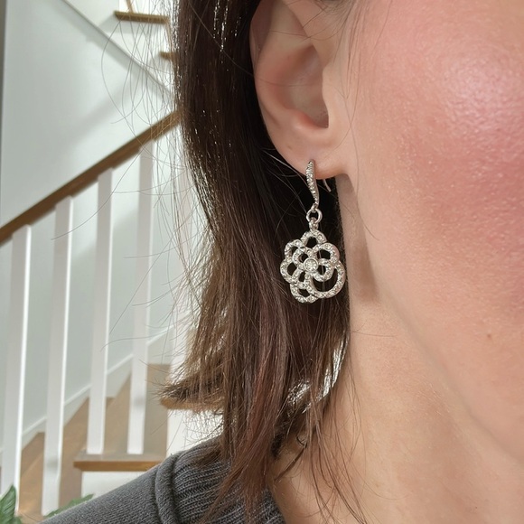 EXPRESS Silver pave earrings - Picture 3 of 4